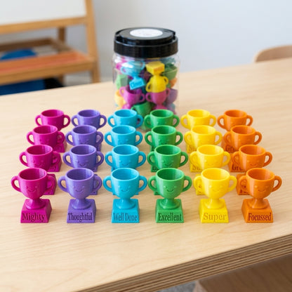 NEW!! Jar full of Champions - 30 Bright Colours Mini Trophies