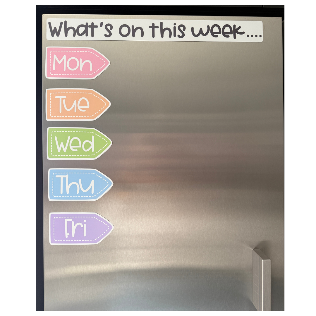 White Board Daily Timetable Magnets - "What&