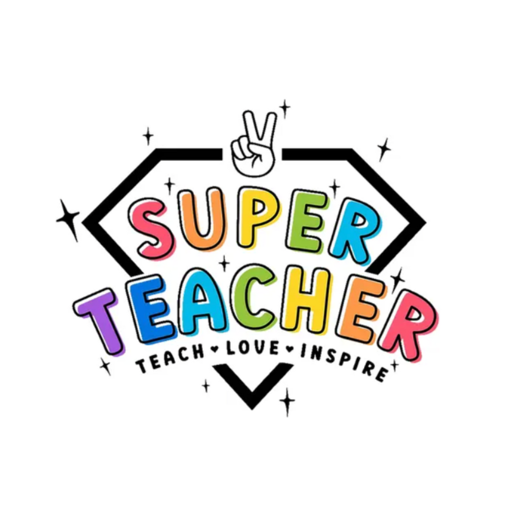 Teacher Gift - Super Teacher Shopping Bag reusable Calico Large