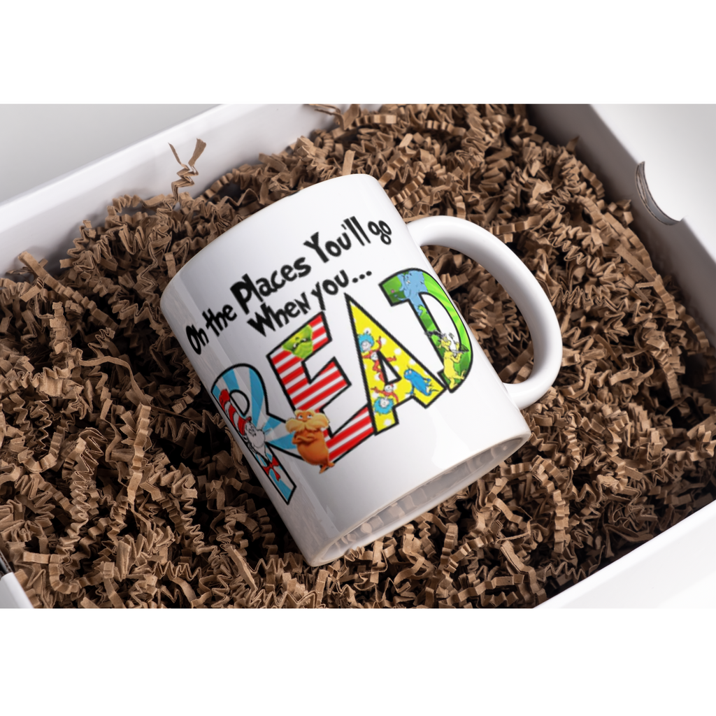Personalised Teacher Mug - READ - Oh the Places you'll go