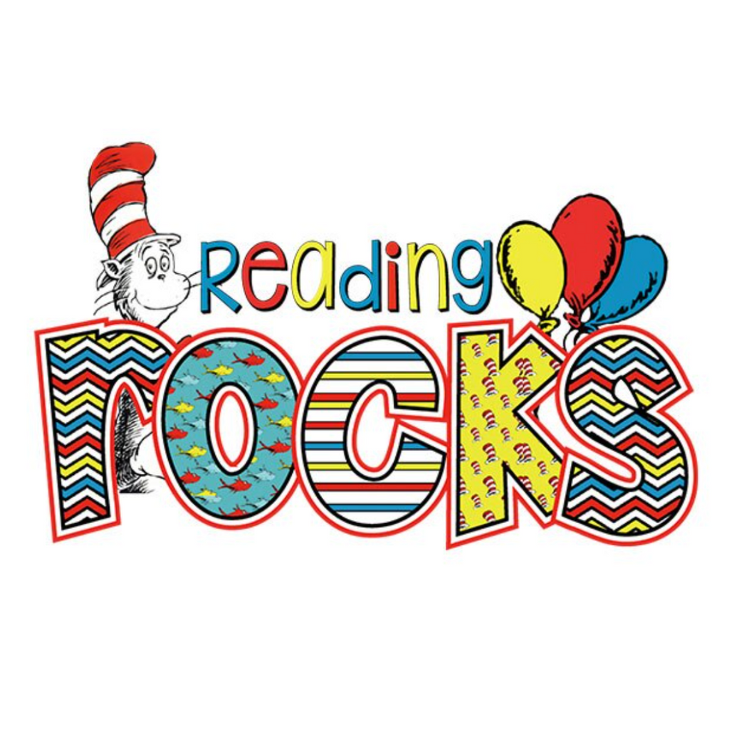 Teacher Gift - Dr Seuss Reading Rocks Shopping Bag reusable Calico Large