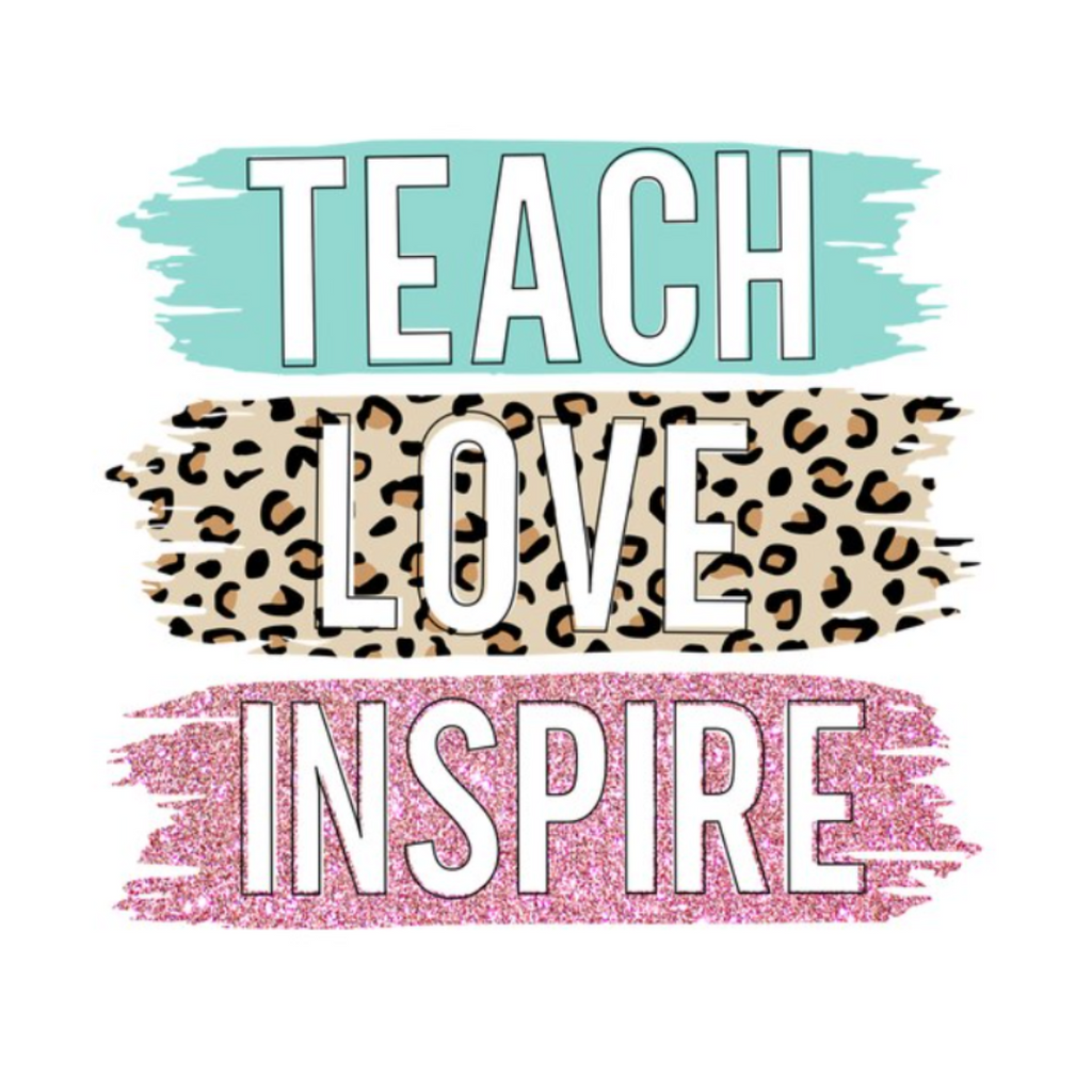 Teacher Gift - Teach Love Inspire Shopping Bag reusable Calico Large