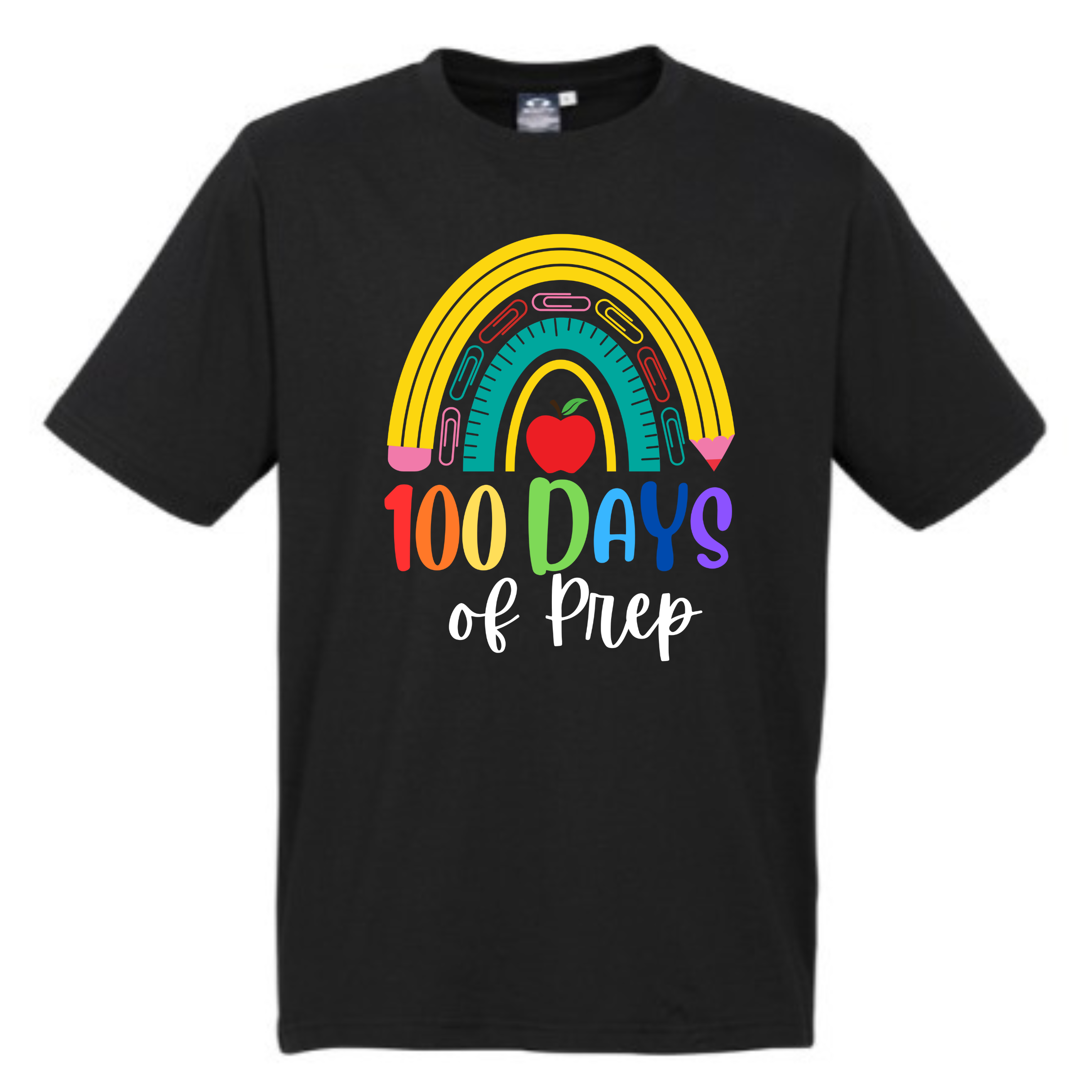 Black 100 Days of Prep Teacher T-shirt
