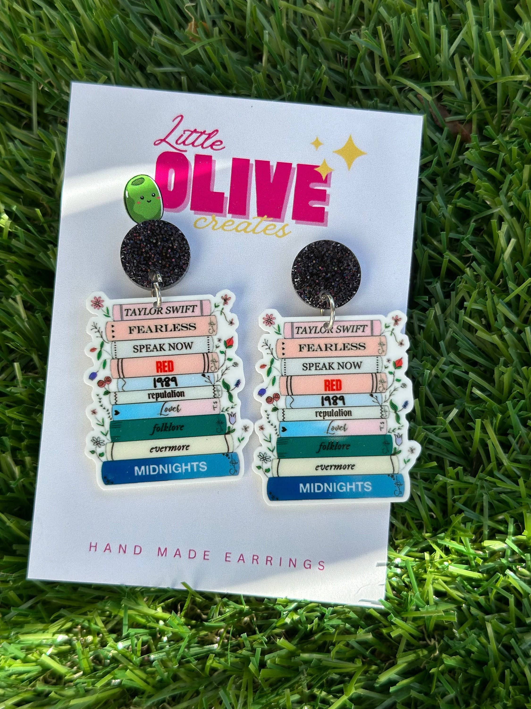 Taylor Era Inspired Book Lover Dangle Earrings