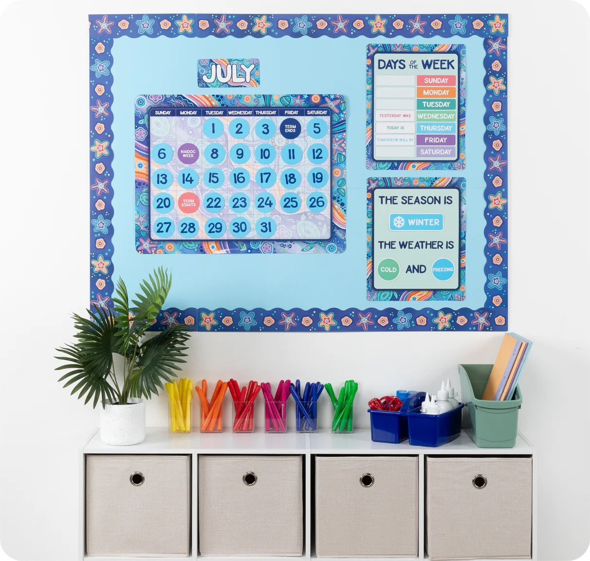 Ocean Country Calendar Bulletin Board Set