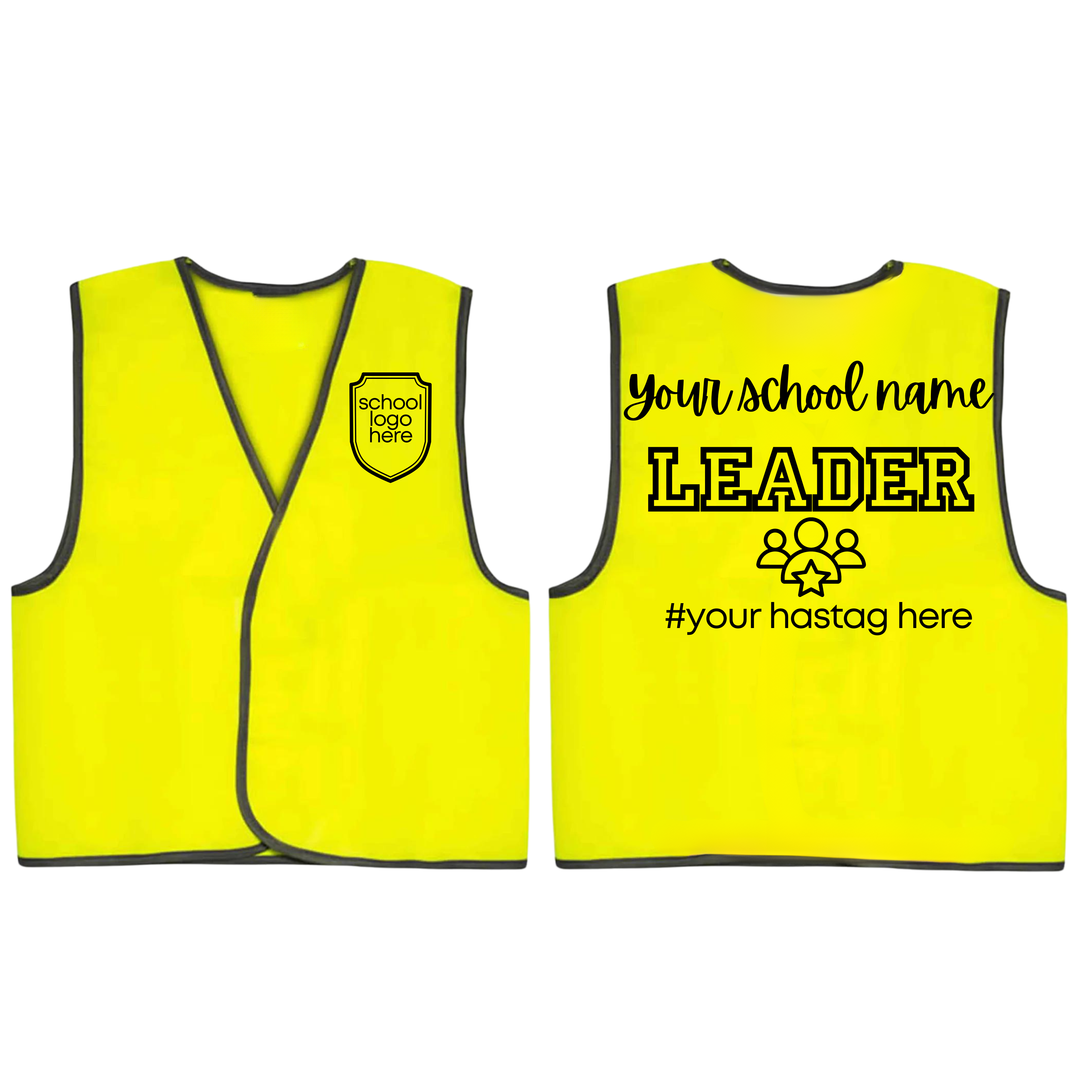 LEADER - Kid's Hi Vis Vests for Class or School Groups - Bulk order av ...