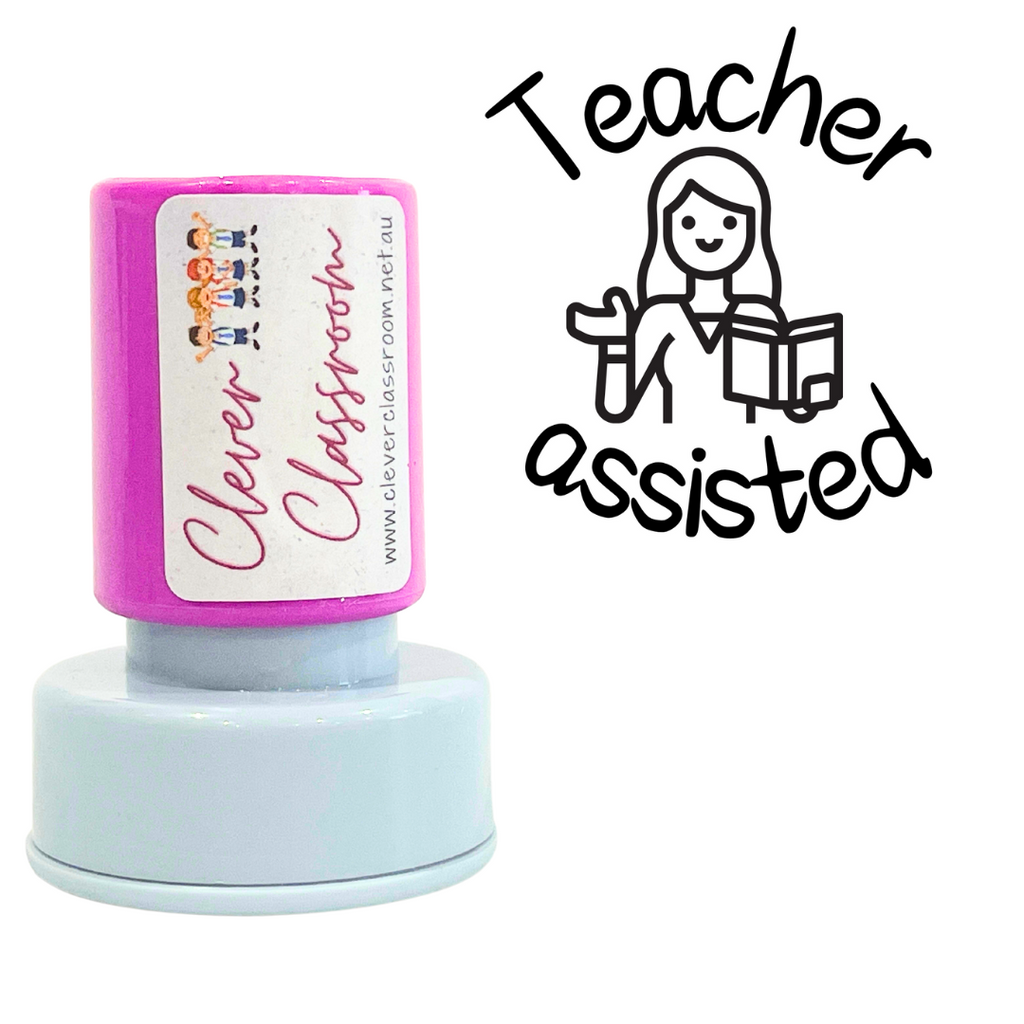 LARGE Teacher assisted Teaching Teacher Stamp Self-inking 30mm round