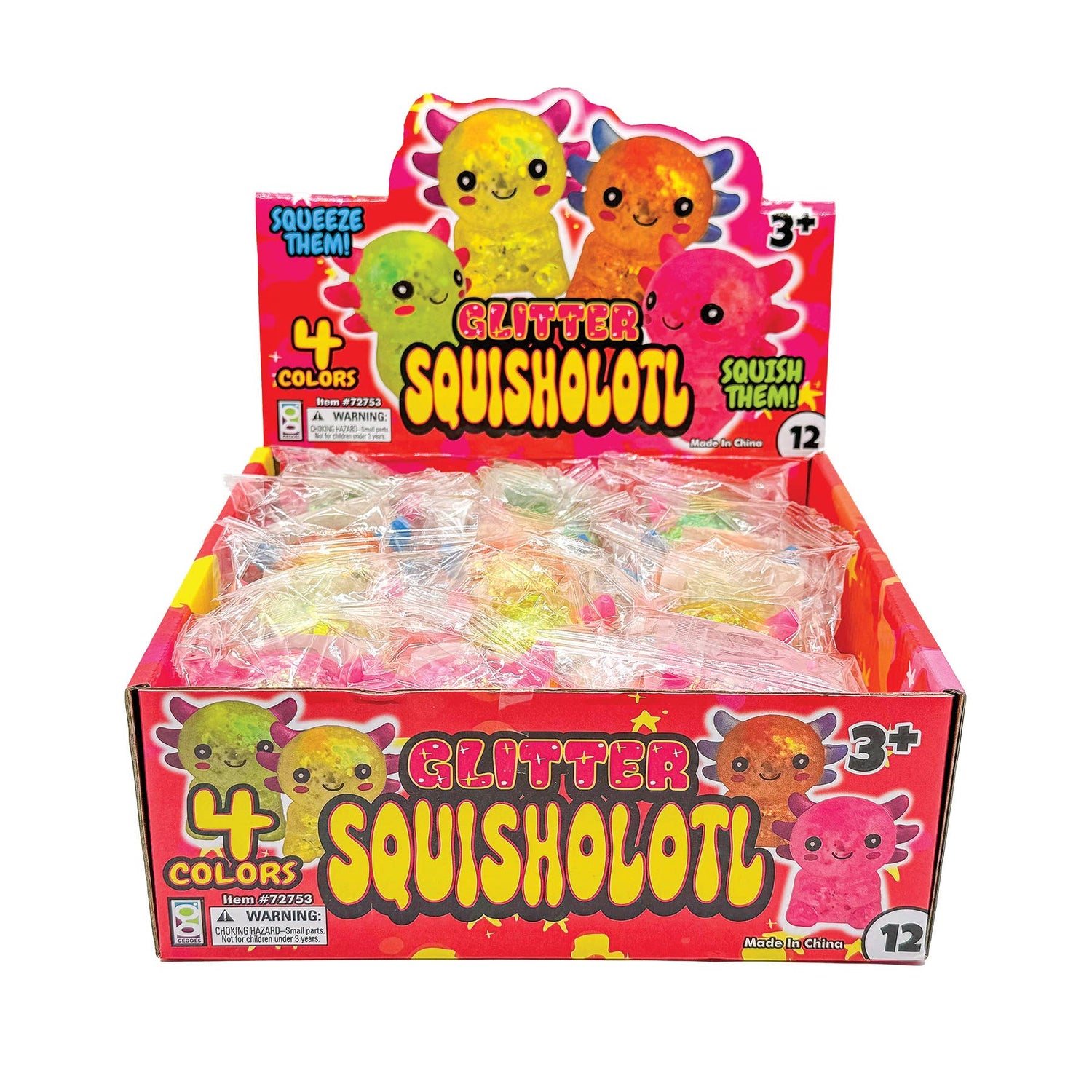 4 Pack Squisholotl Squeeze Toys