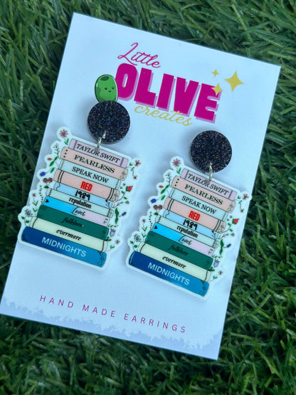 Taylor Era Inspired Book Lover Dangle Earrings