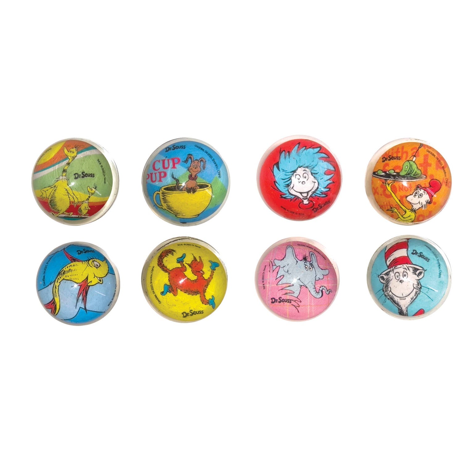 Dr Seuss 32mm High Bounce Ball - 8 pack