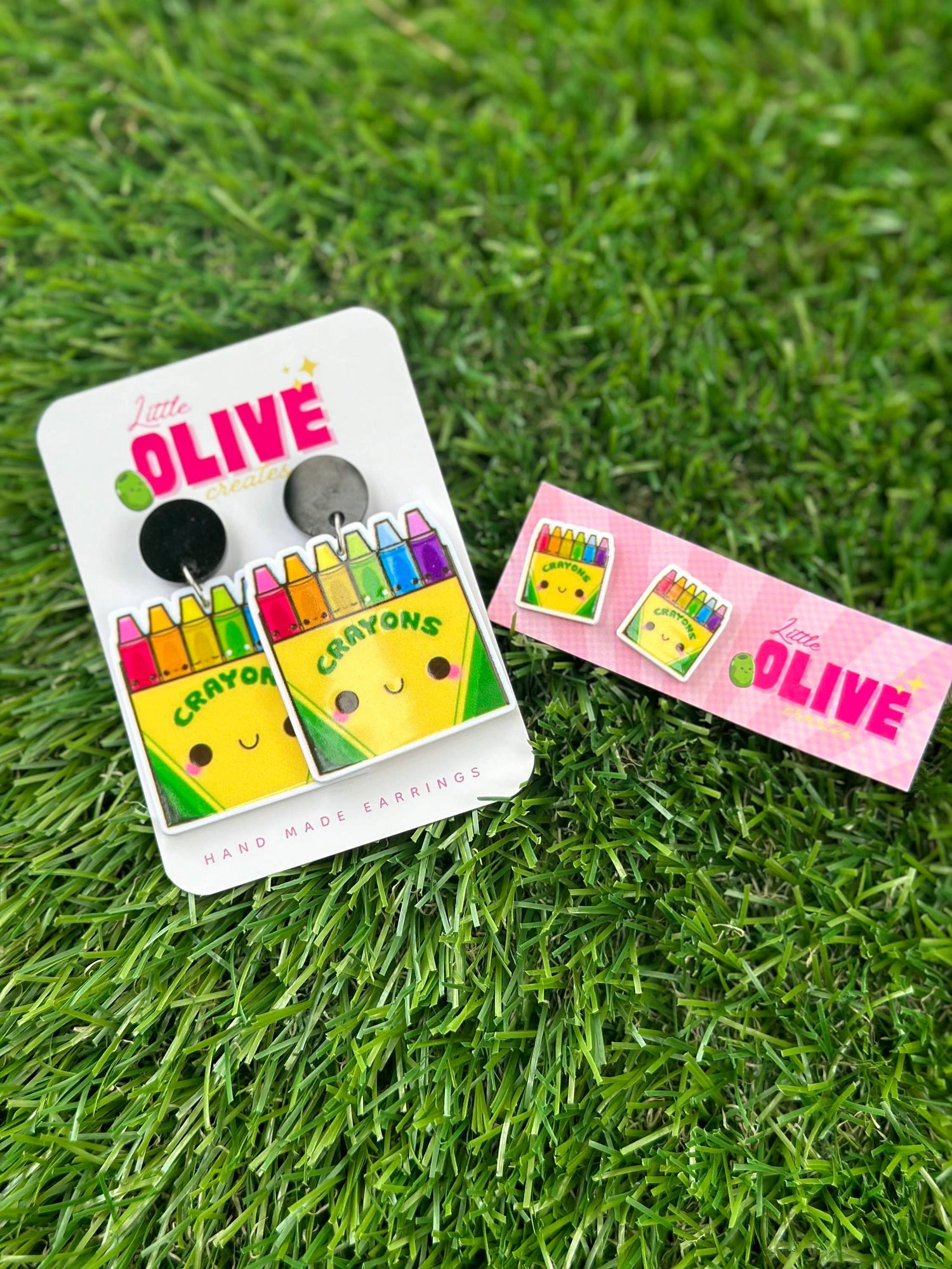 Crayon Box Teacher Dangle Earrings - Creative Tribute: Stud