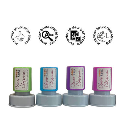 LARGE Stamp Set - 4 x Writing Feedback Stamps 30mm round