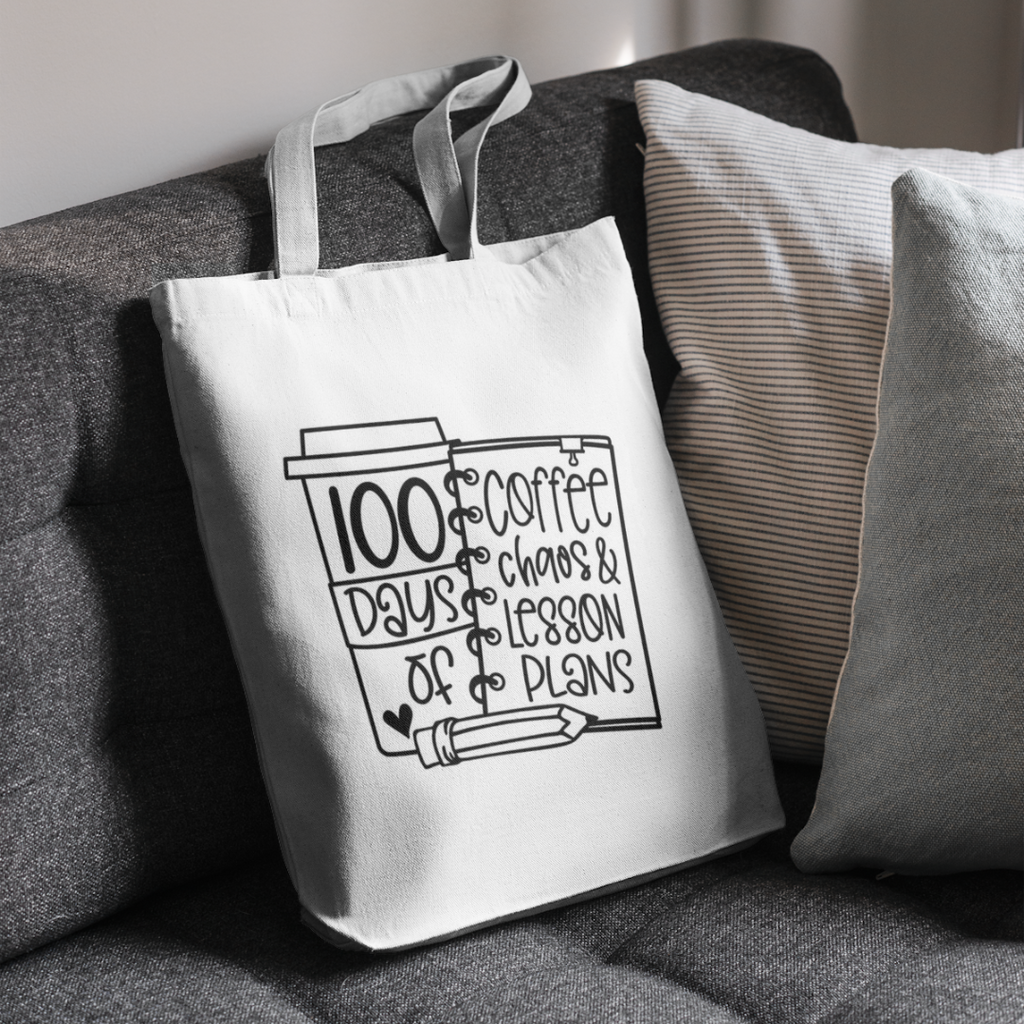 Teacher Gift - Coffee Shopping Bag reusable Calico Large