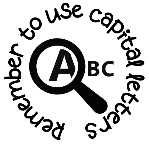 Stamp Set - 12 x  Writing Marking Stamps 30mm round