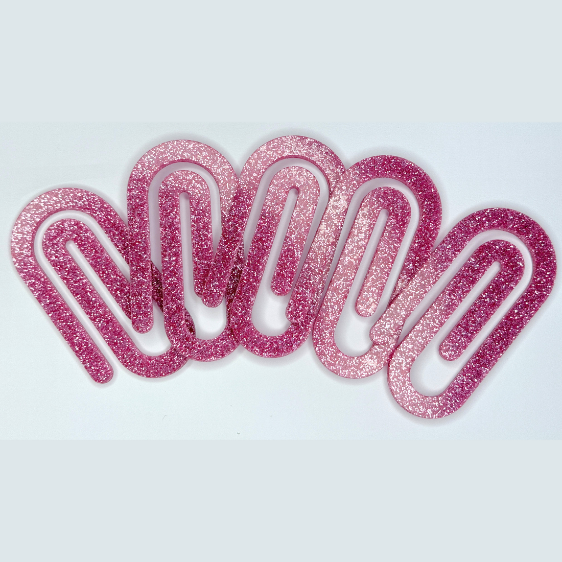 Jumbo Paperclips - set of 5 - Glitter Pink