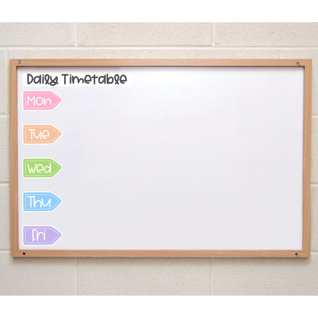White Board Daily Timetable Magnets - "Daily Timetable"