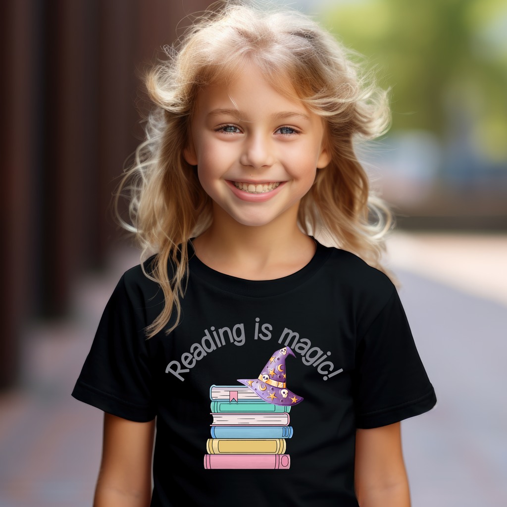 Kid's Book Week - Reading is magic - Purple Witches' Hat - t-shirt