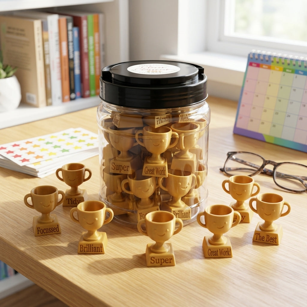 NEW!! Jar full of Champions - 30 GOLD Mini Trophies
