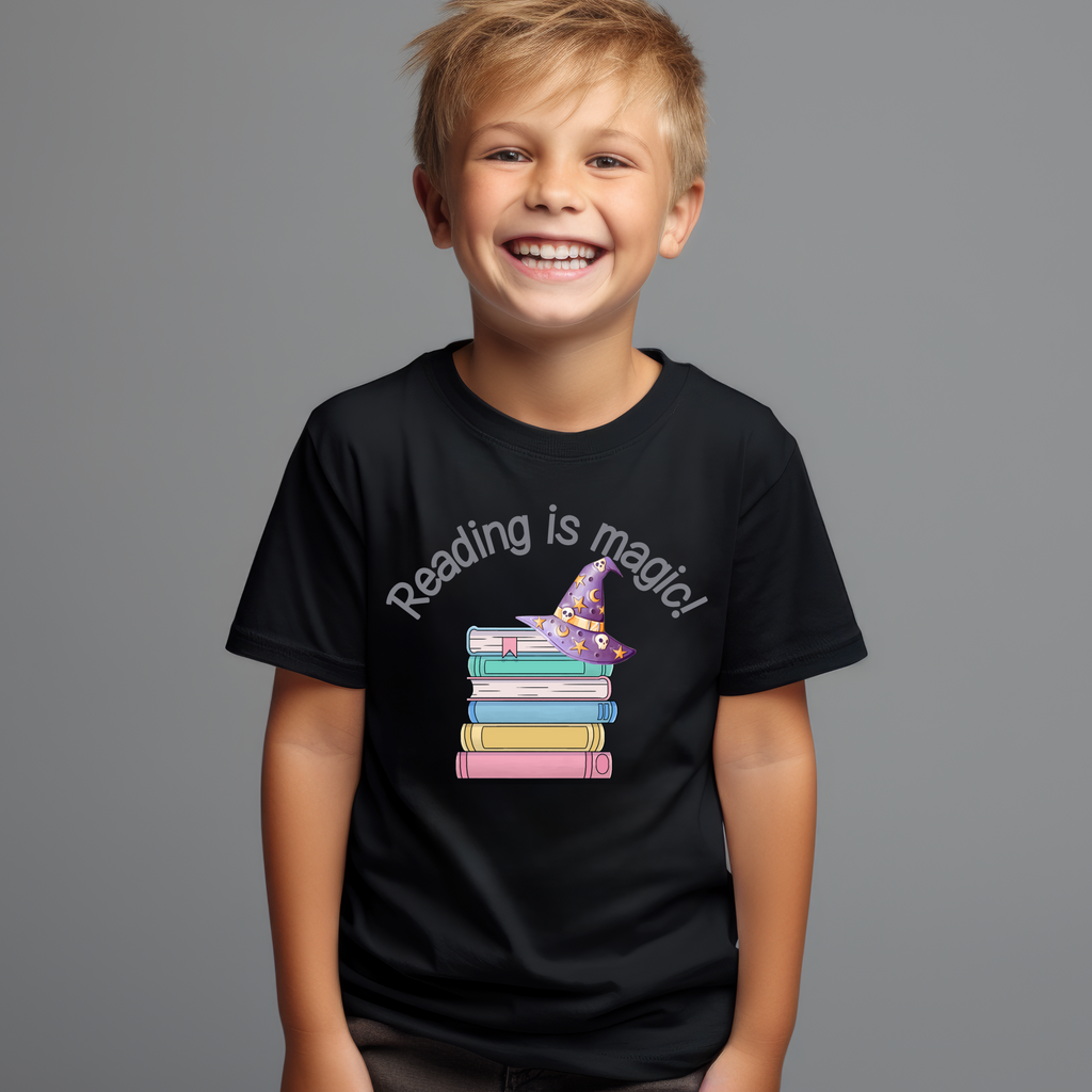 Kid's Book Week - Reading is magic - Purple Witches' Hat - t-shirt