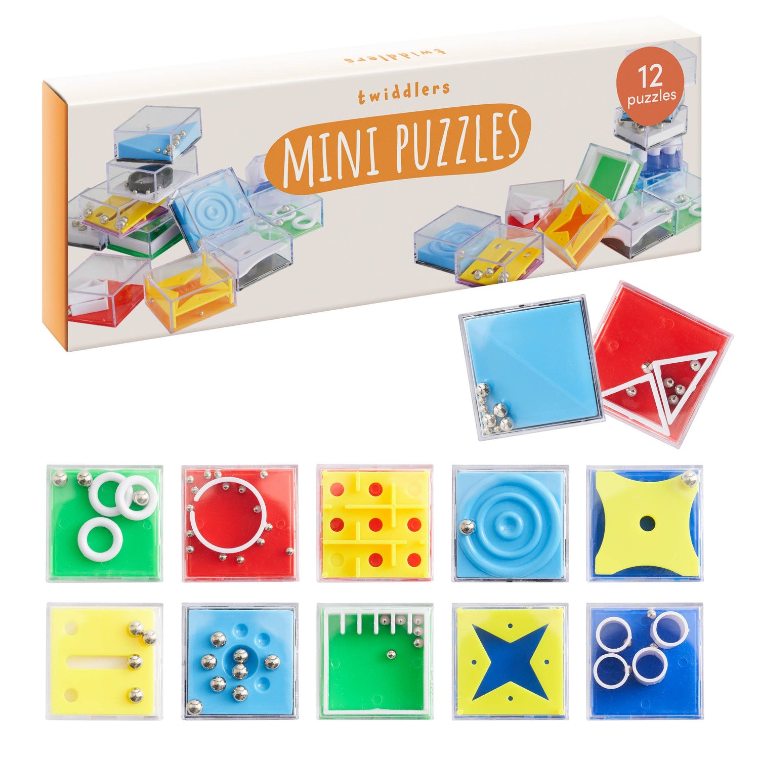12 Mini Maze Puzzle Cube Game Brain Teasers, Party Toy