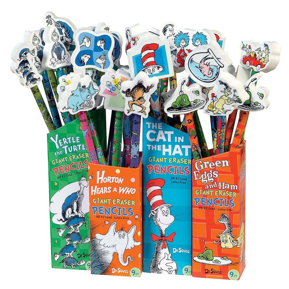 36 Pack Dr. Seuss Pencil With Giant Eraser