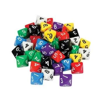 8 sided Dice - Pack of 10 dice
