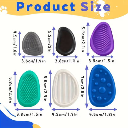 6 Pack of Blues Sensory Silicone Worry Stones