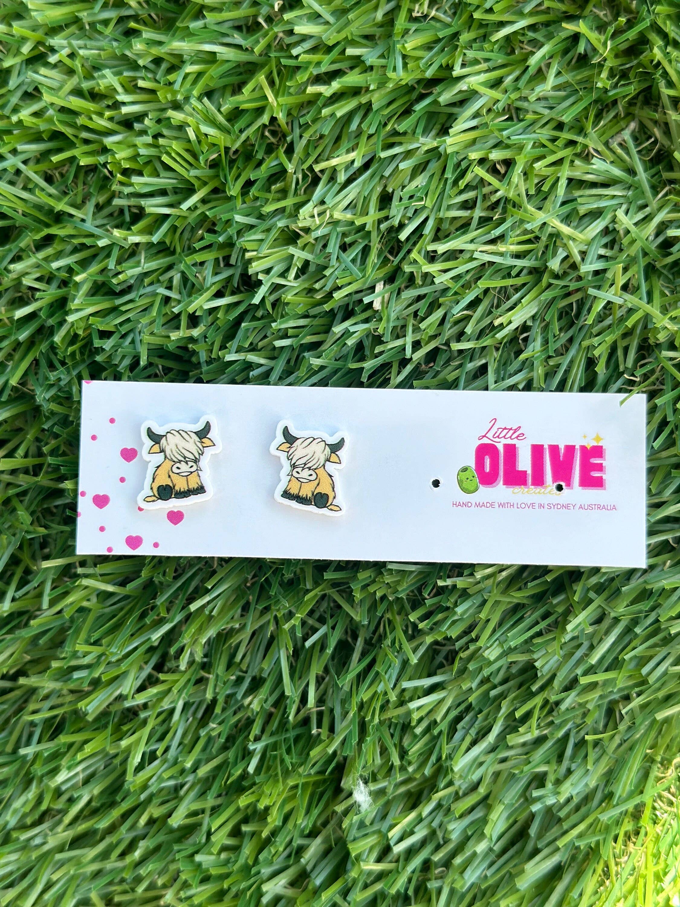 Fluffy Highland Cow Dangle Earrings
