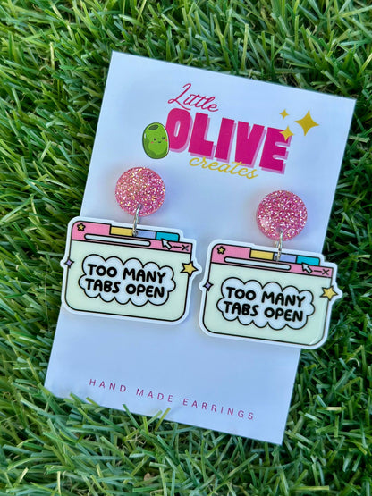 “Too Many Tabs Open” Dangle Earrings