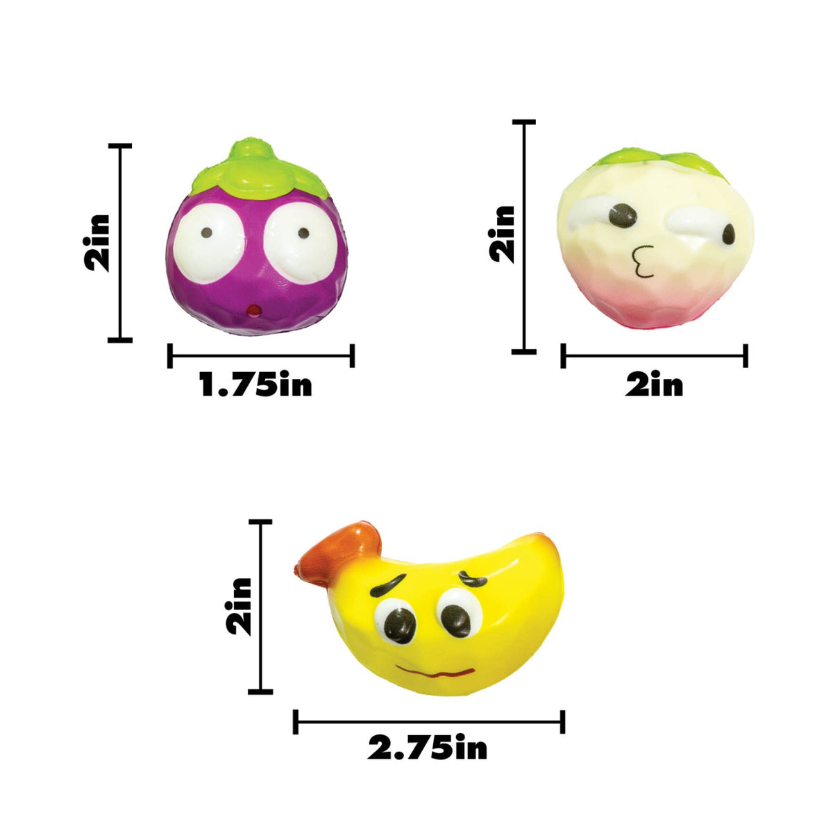 12 Pack Mini Squishy Fruit Toys