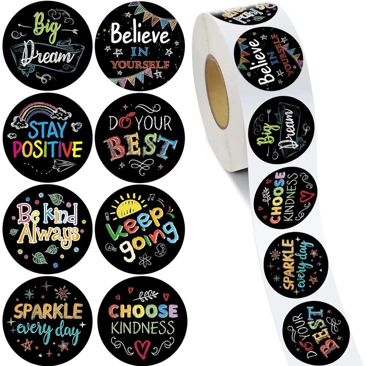 Believe in Yourself Stickers 500 on a roll