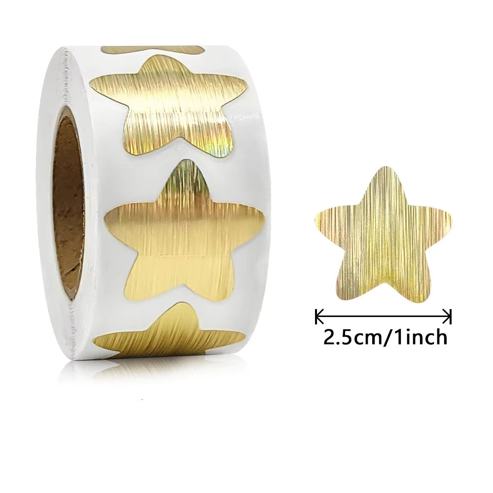 *STARS Brushed Gold Metallic Stickers 500 on a roll