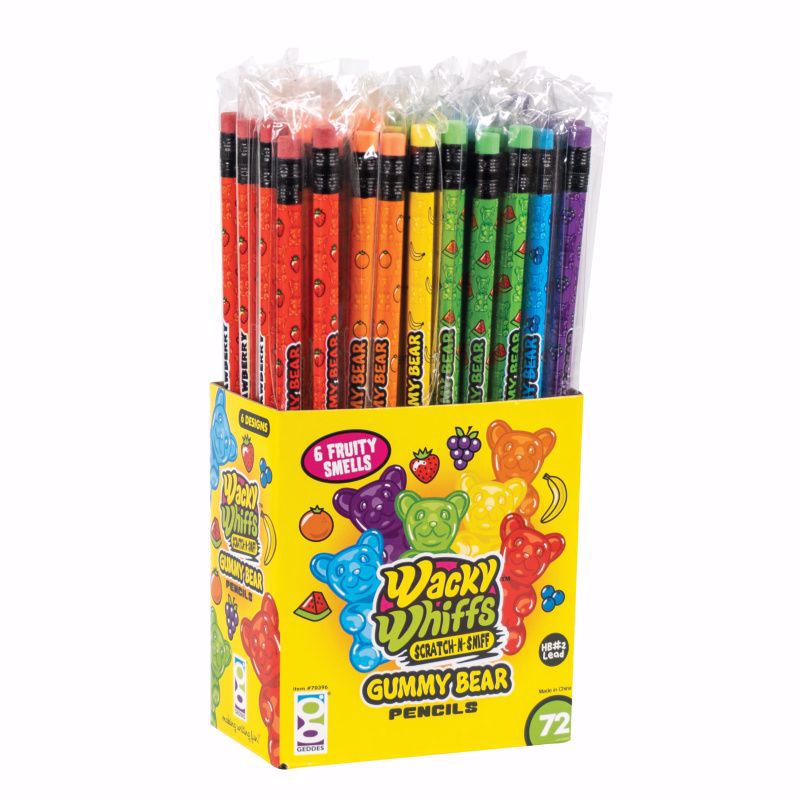 NEW! Wacky Whiffs Gummy Bears Scratch n Sniff Scented Pencils