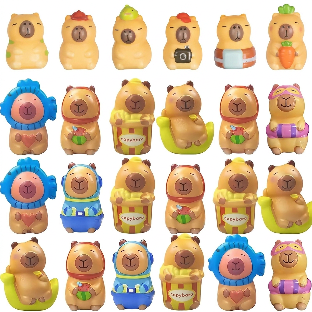 NEW!  Set of 12 Mini Capybara Slow Rise Squishy Toys