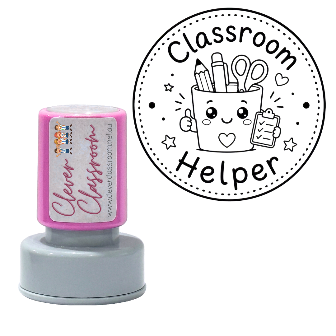 Classroom Helper Teacher Stamp 30mm round