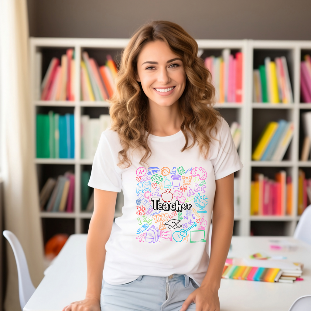 Colourful Teacher Occupation Teacher T-shirt