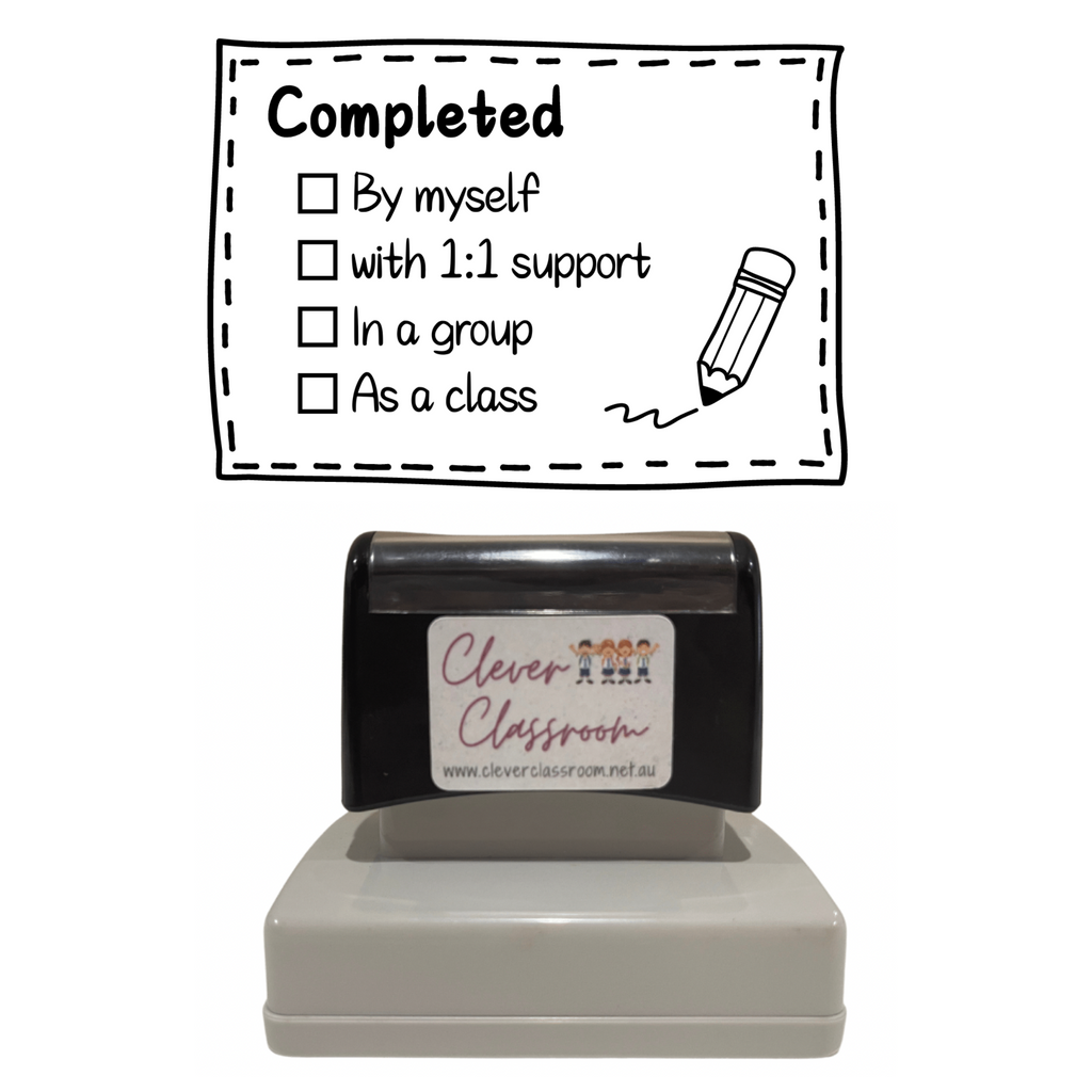 Completed Checklist Feedback Stamp - Rectangle 43 x 67mm