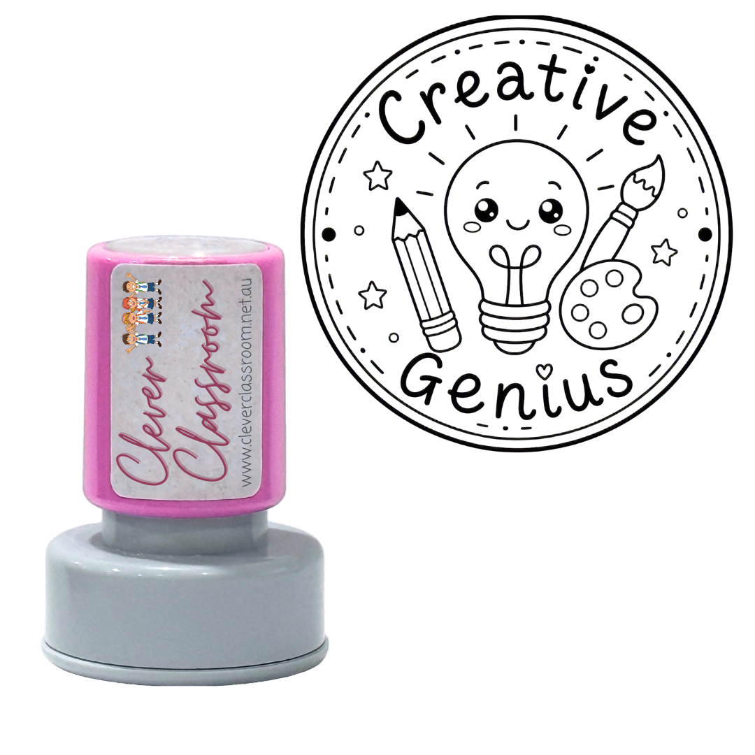 Creative Genius Teacher Stamp 30mm round