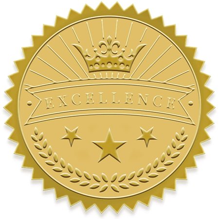 100 Pack NEW! Gold Foil Embossed EXCELLENCE Crown
