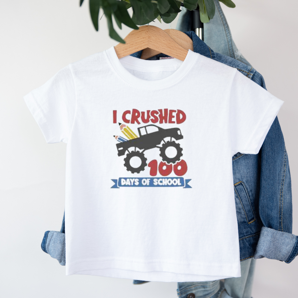 Kid's I crushed Truck 100 Days t-shirt