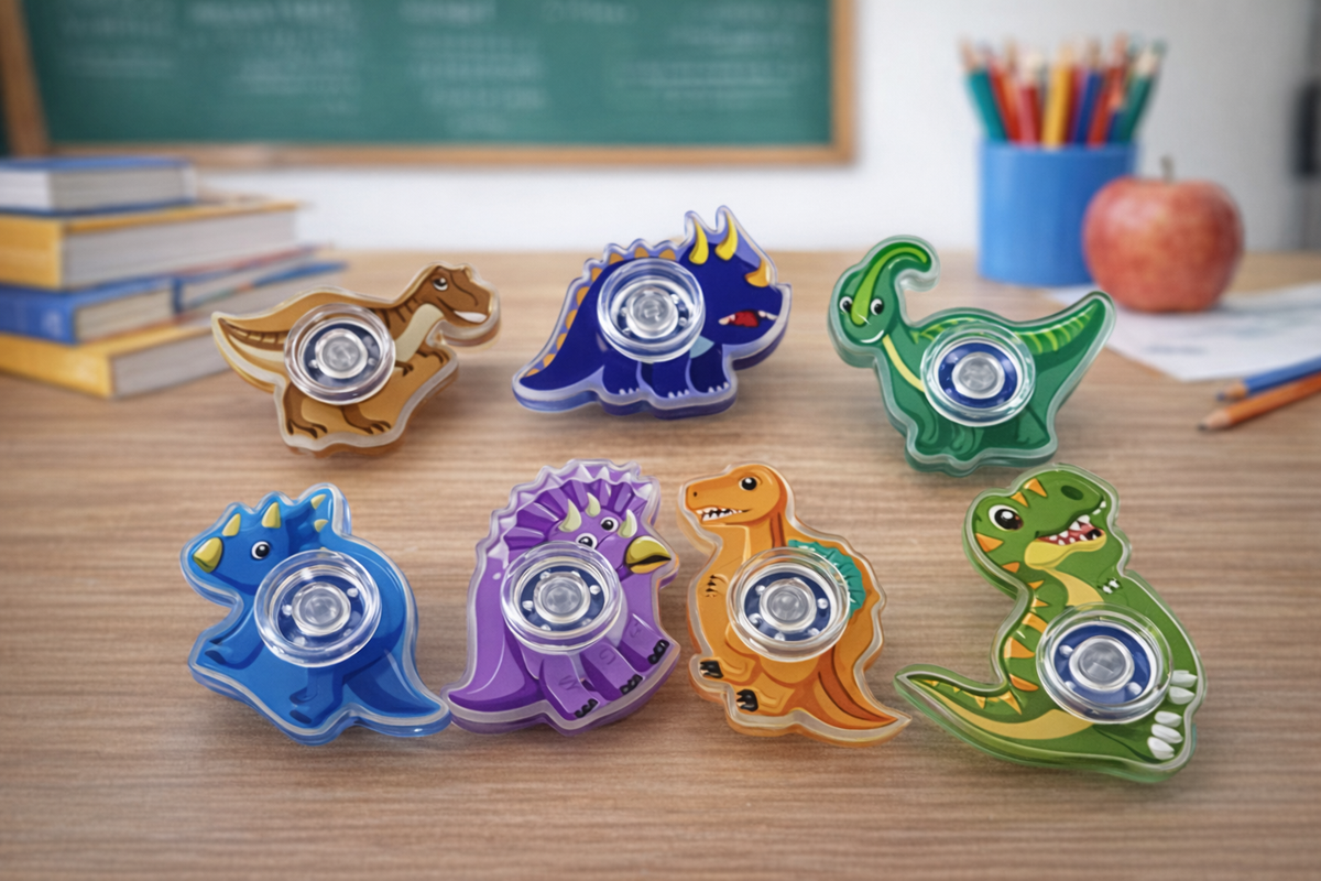 Dinosaur Colourful Fidget Spinner Toy 3 Pack