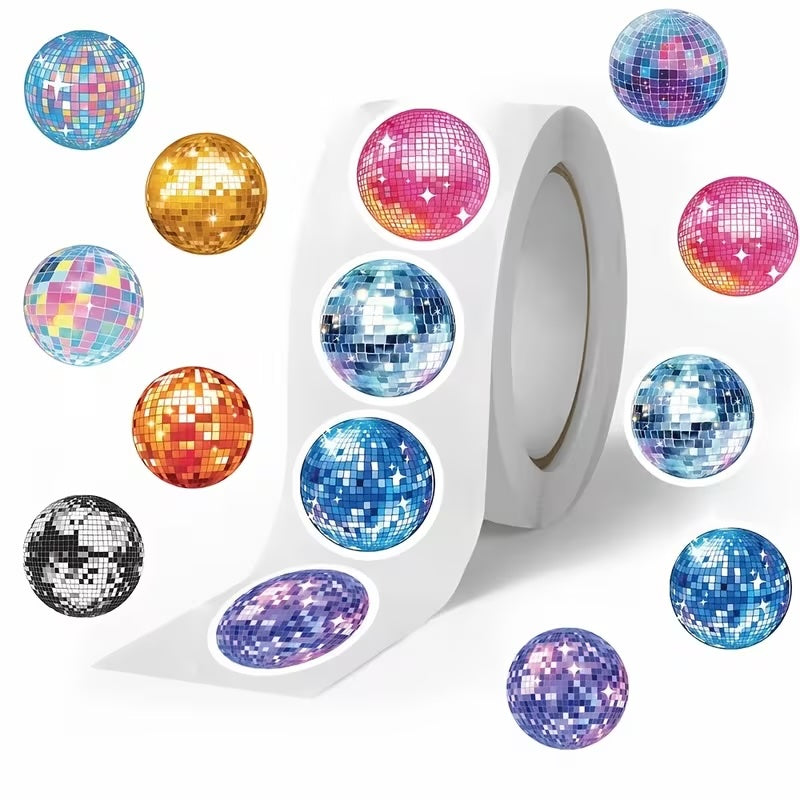 *NEW! Disco Ball Era Stickers 500 on a roll - Colourful Teacher Merit Stickers