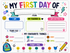 A school milestone planner page set featuring two colorful worksheets: the top sheet titled &