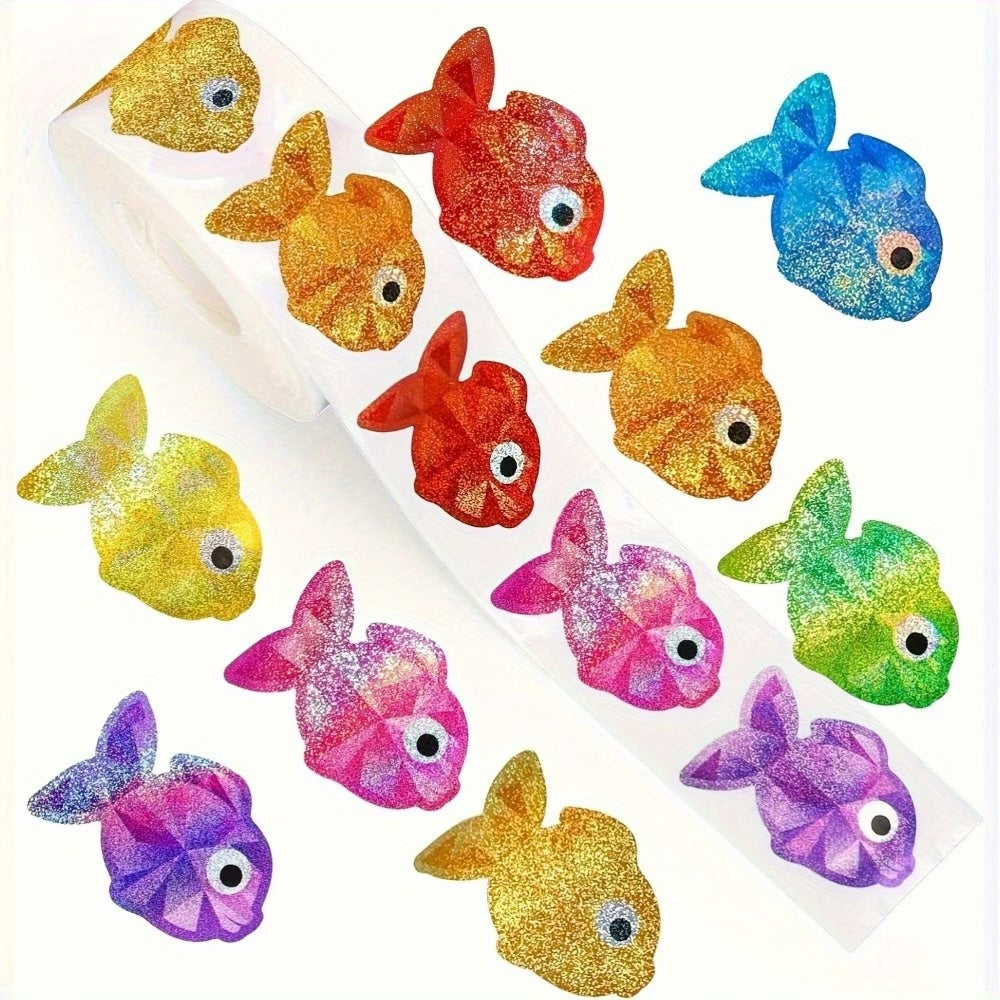 *Holographic LARGE Fish Stickers 500 on a roll