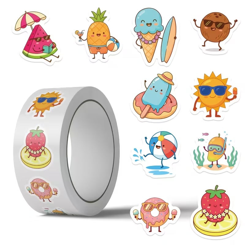 Fun Summer Stickers 500 on a roll