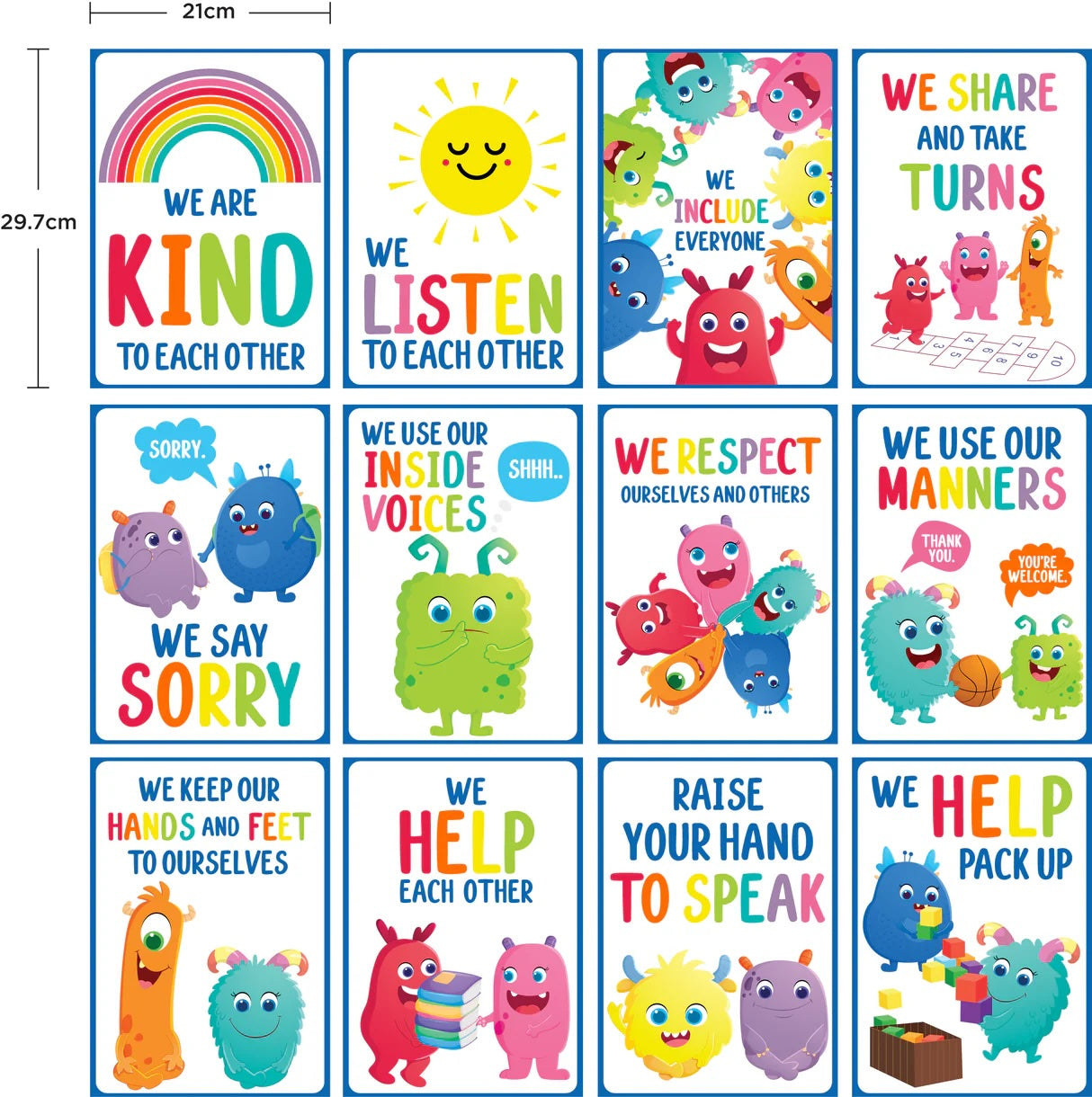 Giggle &amp; Grow Classroom Rules Poster Set