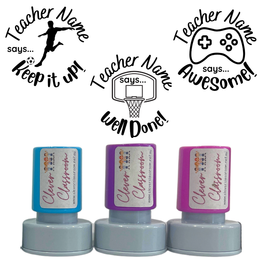 Goals Stamp Set - 3 x Teacher Stamps 30mm