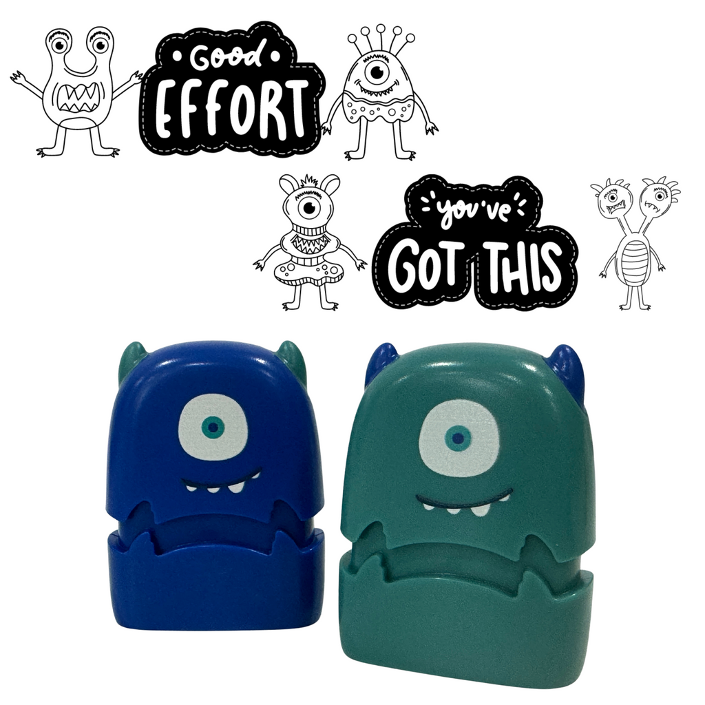 NEW!! Limited Edition Good effort & You've got this Monsters Stamp Set - 2 x  Stamps 33mm x 13mm