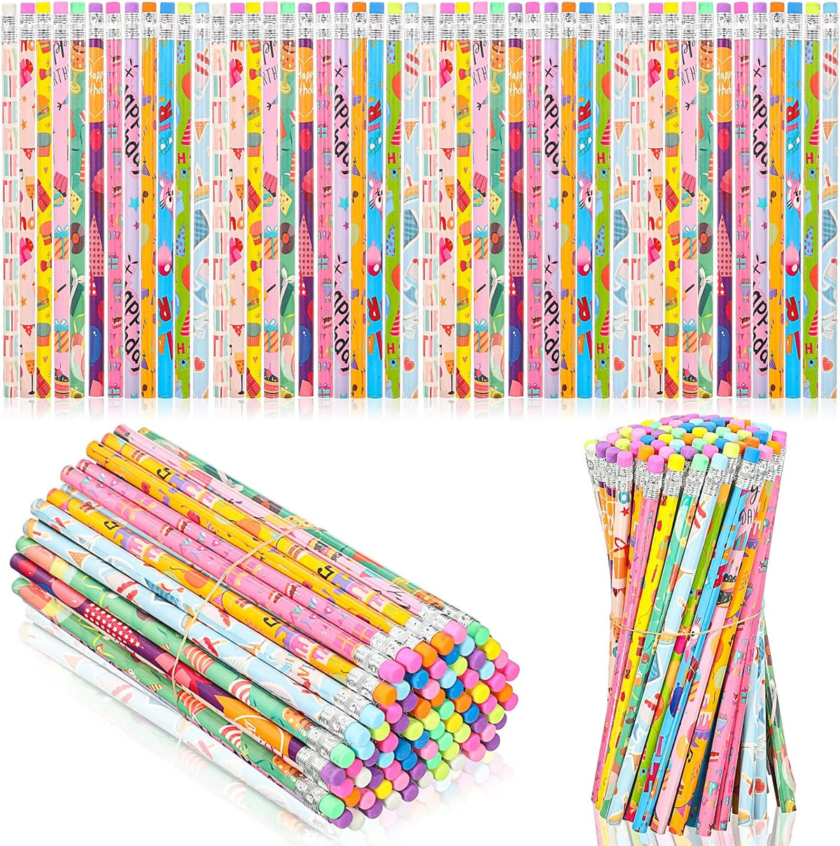 Happy Birthday Pastels Pencils