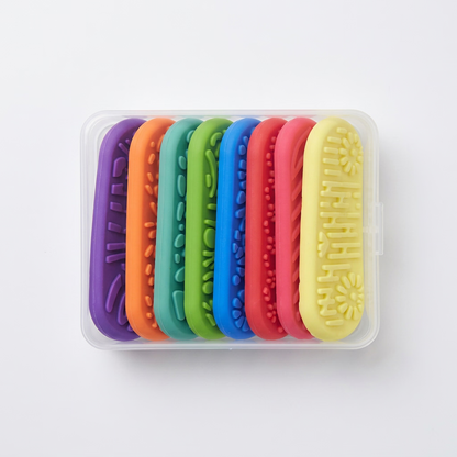8 Pack of Bright Colours Sensory Bars - Fidget Toys in case